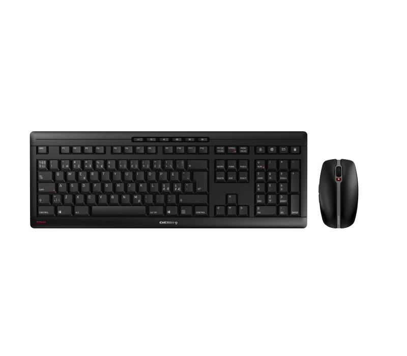 Cherry Stream tastatur og mus genopladeligt, sort