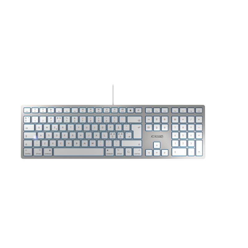 Cherry KC 6000 Slim tastatur kablet til Mac, sølv