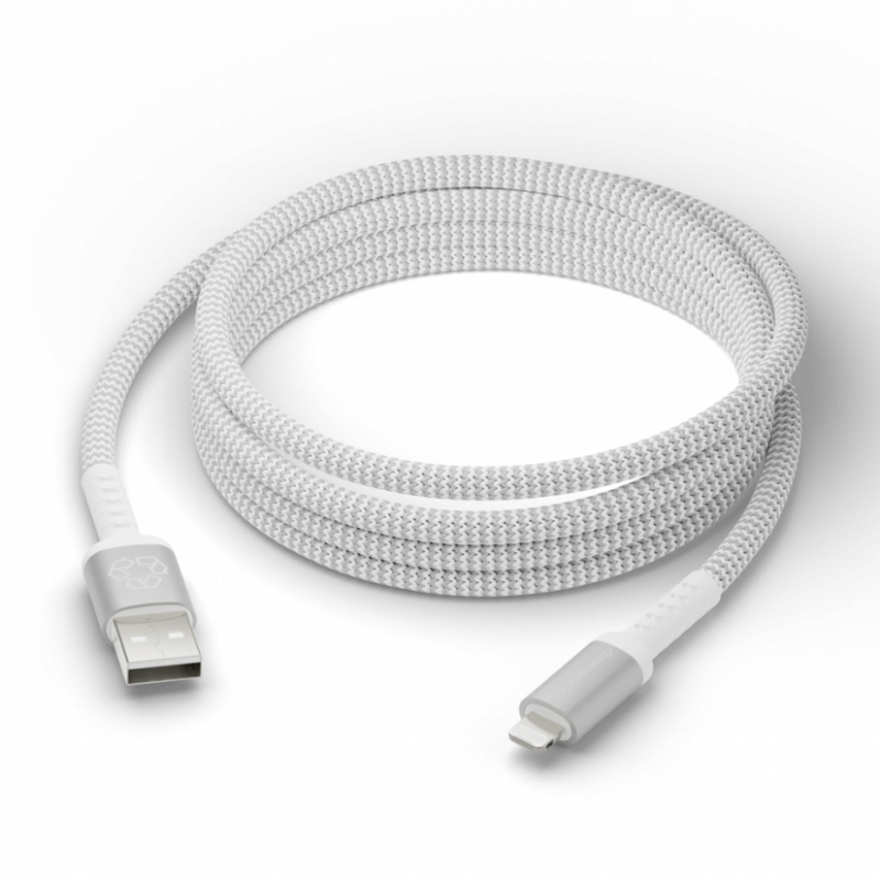 dBramante kabel - USB-A til Lightning, 2,5 meter hvid