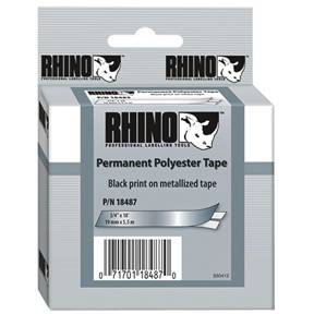 Dymo tape Rhino 19mmx5,5m permanent polyester blå metal