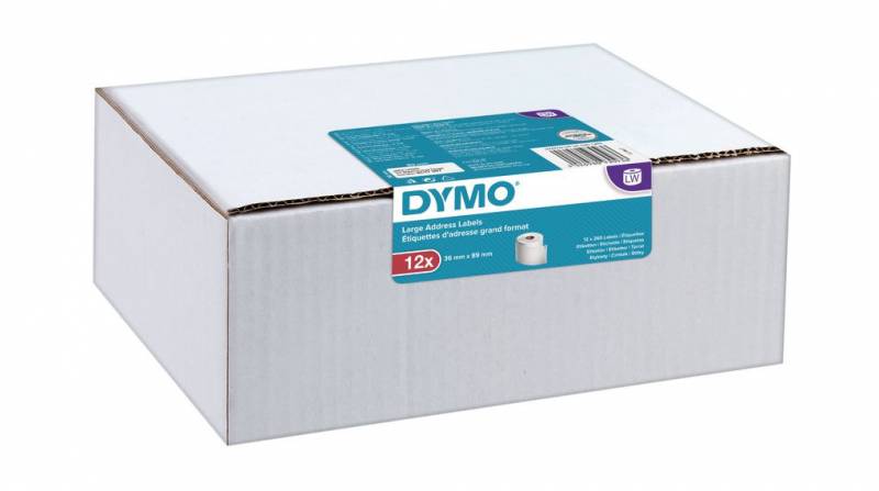 Dymo labelWriter 36mm x 89mm std. address labels hvid 12 stk