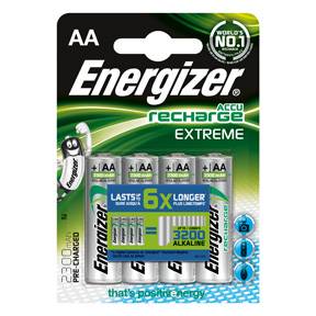 Energizer Rech Extreme genopladeligt batteri AA 2300 mAh, 4 stk pakning