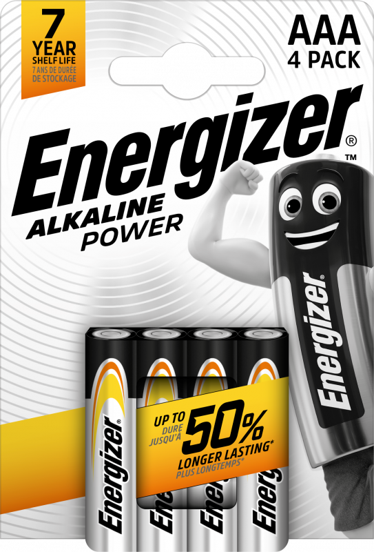 Energizer Power AAA batteri LR03, 7 års levetid, 4 stk pakning