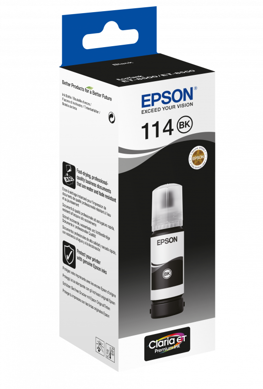Epson 114 EcoTank original blæk Pigment Black i flaske