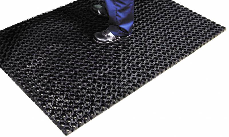 Star Robust ring-gummimåtte 100x150cm sort