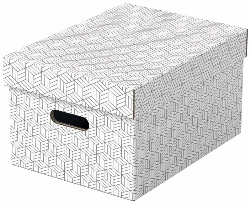Esselte Home opbevaringsboks Medium hvid, pakke a 3 stk
