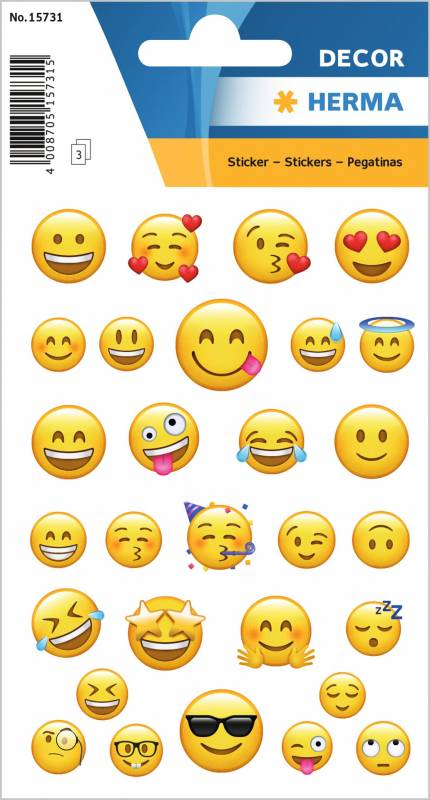Stickers selvklæbende klistermærker - Decor kærlige emojis