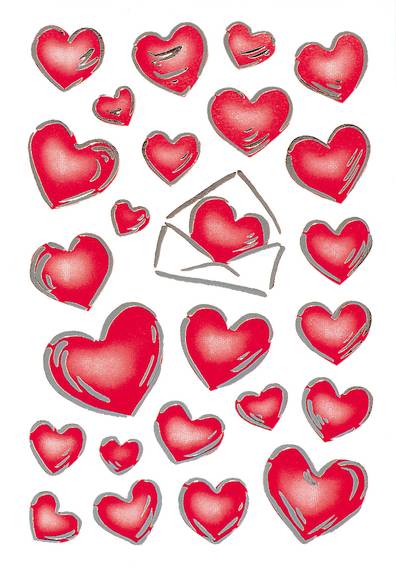 Stickers selvklæbende klistermærker - Decor hjerter og brev