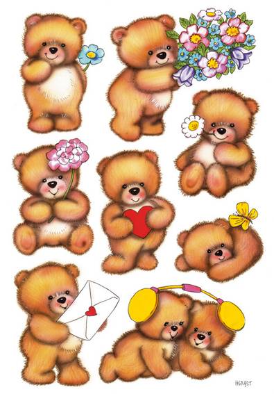 Stickers selvklæbende klistermærker - Decor bamsebjørne