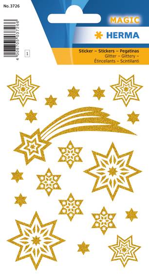 Stickers selvklæbende klistermærker - Magic stjerneskud glitter