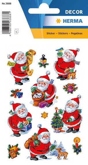 Stickers selvklæbende klistermærker - Decor glad julemand
