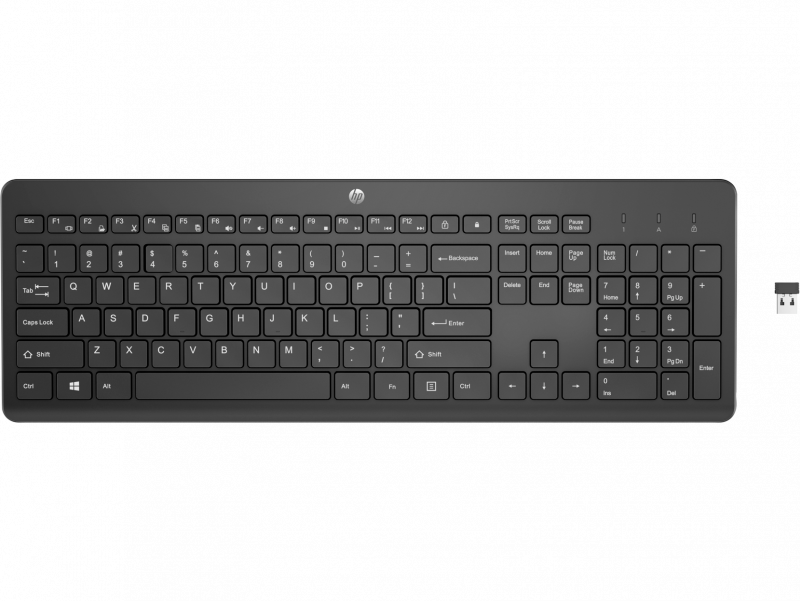 HP 230 trådløst tastatur, sort nordisk