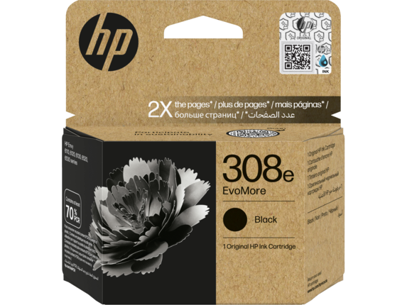 HP 308e EvoMore Black Original Ink Cartridge