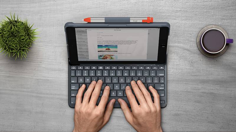 Logitech iPad cover 10.2'' (7th/8th) 19/20 Slim Folio, grå (Nordic)