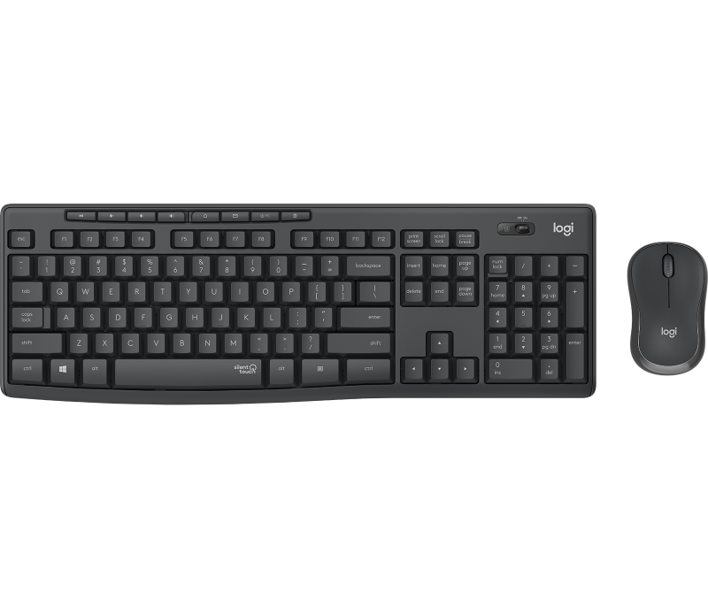 Logitech MK295 Silent trådløst tastatur og mus, Graphite nordisk