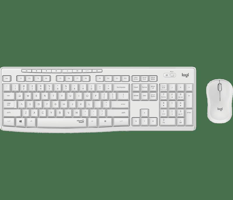 Logitech MK295 Silent trådløst tastatur og mus, Off White nordisk