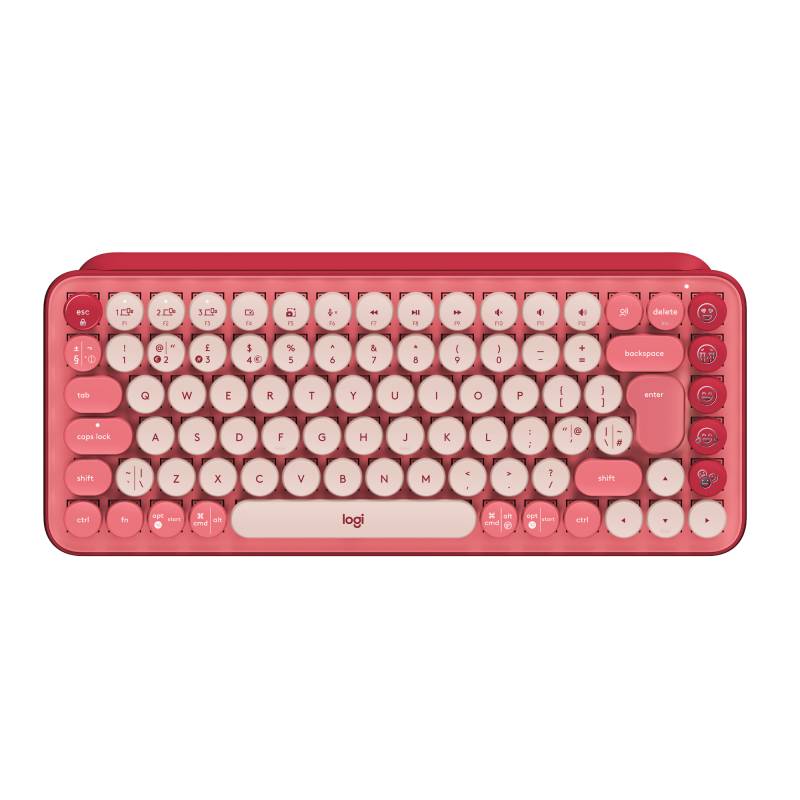 Logitech POP Keys trådløst tastatur Heartbraker rose nordisk