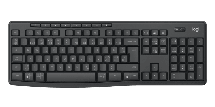 Logitech MK370 Combo trådløst tastatur og mus Business, Graphite nordisk