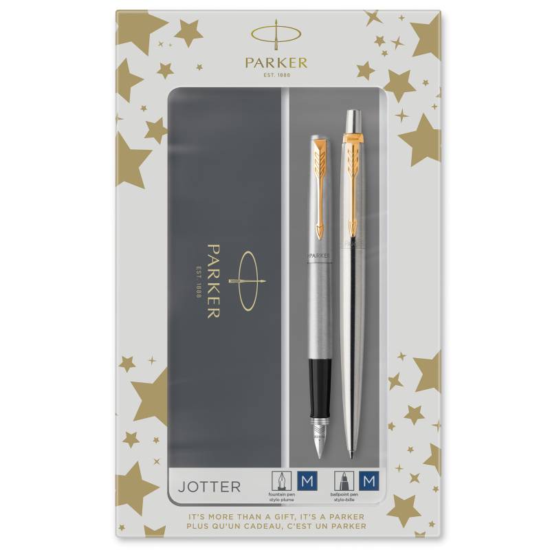 Parker Jotter GT Duosæt 77% recycled kuglepen og fyldepen sølv