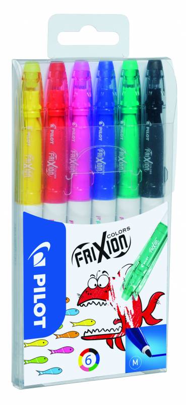 Pilot Frixion Colors 0,7mm marker, sæt med 6 farver