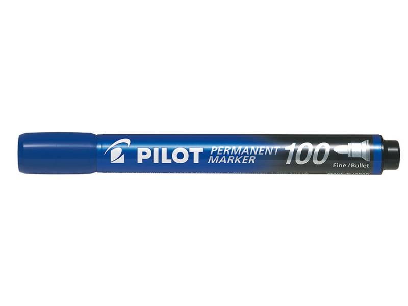 Pilot Marker Permanent 100 rund blå