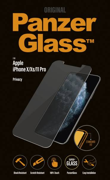 PanzerGlass® skærmbeskyttelse iPhone X/Xs/11 Pro Privacy glas