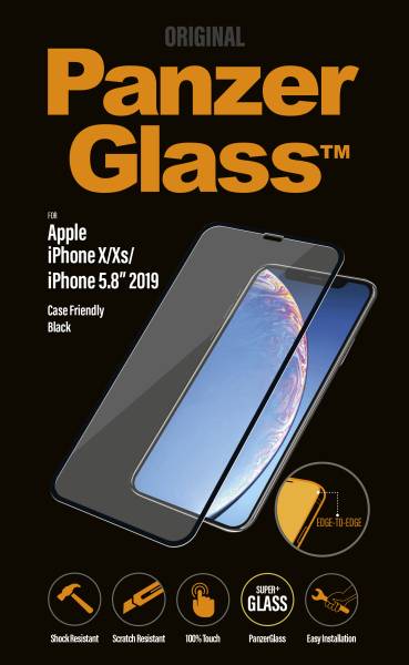 PanzerGlass® skærmbeskyttelse iPhone X/Xs/11 Pro, sort