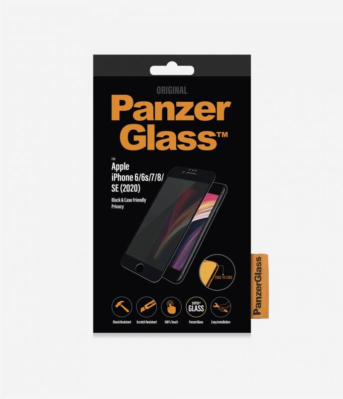 PanzerGlass® skærmbeskyttelse iPhone SE (2020)/8/7/6 Case Friendly Privacy