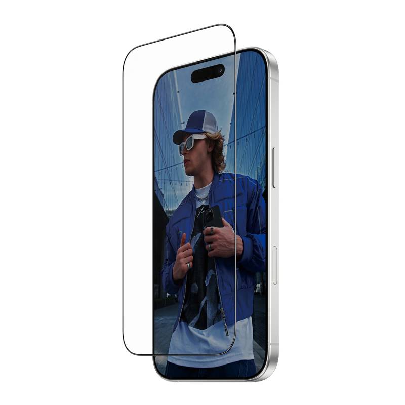 PanzerGlass skærm beskyttelse med sort ramme til iPhone 17 pro
