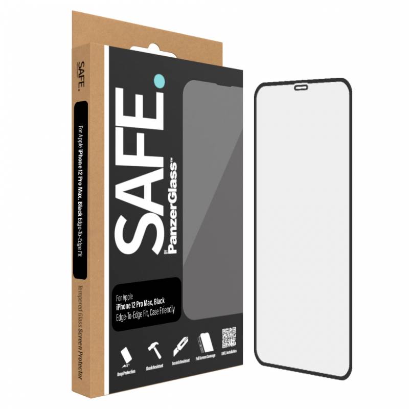 SAFE. iPhone 12 Pro Max Screen Protector Glass, Black