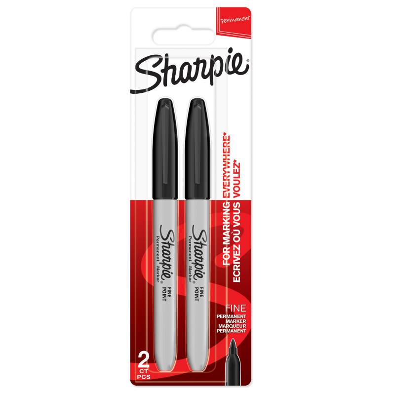 Sharpie Fine Basic marker sort 2 stk 1mm
