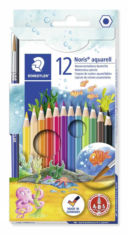 Staedtler farveblyant Noris Club Akvarel ass,  sæt med 12 stk