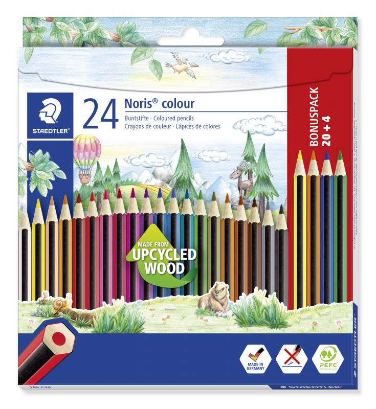 Staedtler farveblyant Noris genbrugstræ 20+4 farver