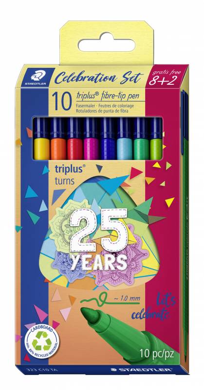 Staedtler fiberpen Triplus Color 1,0 25 år 8+2 farver