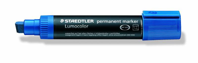 Lumocolor marker permanent med skrå spids 2-12mm blå