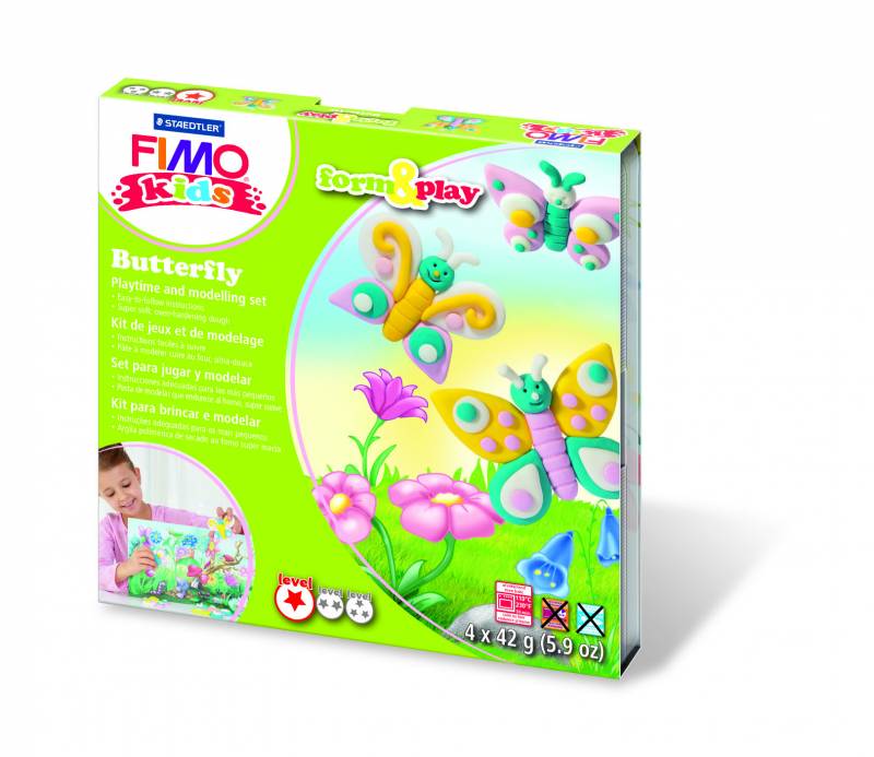 Fimo Kids Sommerfugl modeller 4 farver a 42g