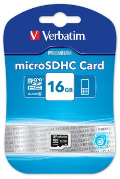Micro SDHC Card 16GB Class 10 bl&aring;