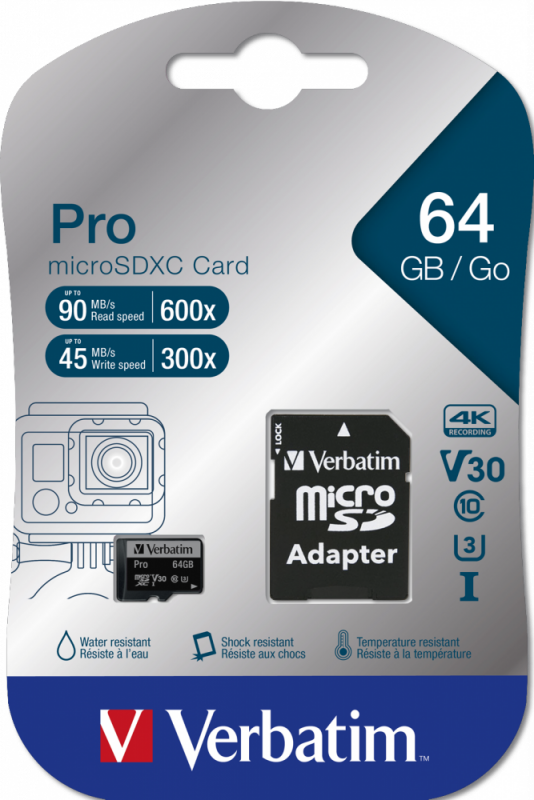 Micro SDXC Card PRO U3 Class 10 A2 512GB w/adaptor sort