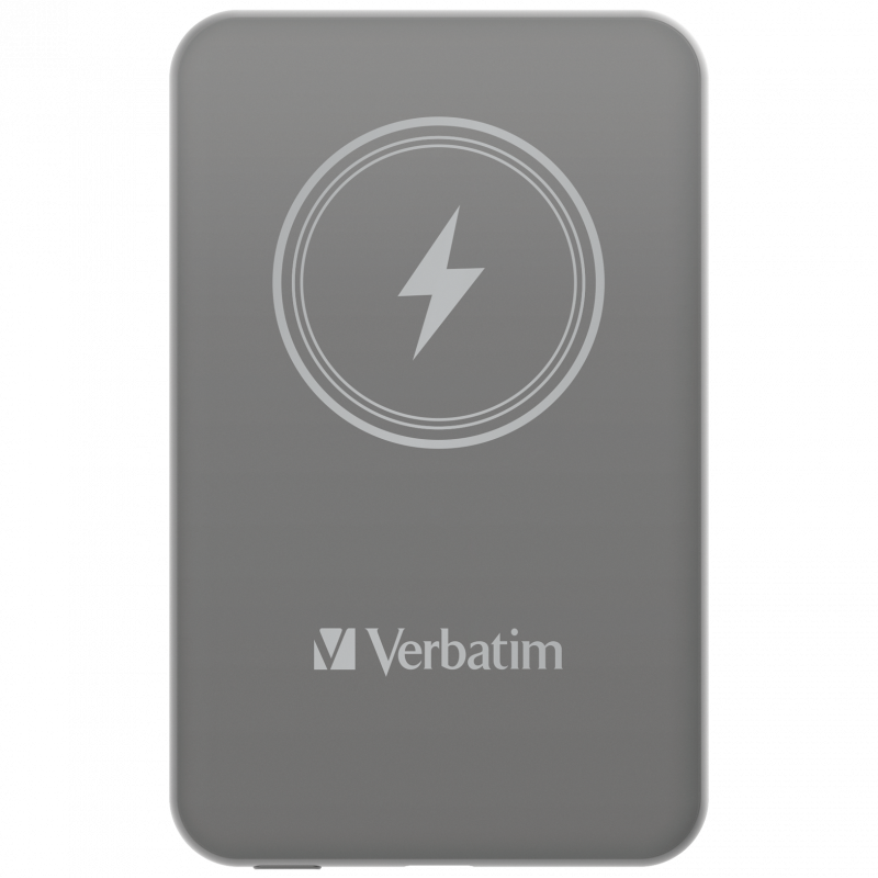 Verbatim Charge ´n´ Go magnetisk trådløs Power Bank 5000, Grå