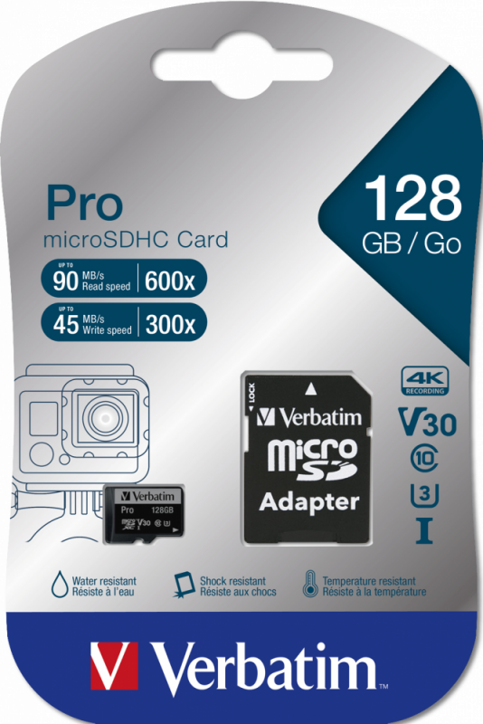 Micro SDXC Card PRO 128GB U3 with Adaptor sort
