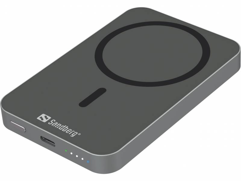 Sandberg mag-safe trådløs Powerbank 5000 aluminium