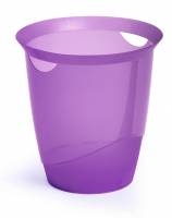 Durable Papirkurv Trend 16 liter med b&aelig;reh&aring;ndtag klar klar lilla