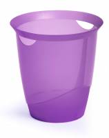 Durable Papirkurv Trend 16 liter med b&aelig;reh&aring;ndtag klar klar lilla