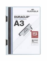 Durable Duraclip® A3 klemmappe klar forside og blå ryg