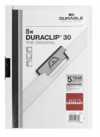 Durable duraclip® 30, 5 stk pakke originale klemmappen, hvid