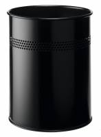 Papirkurv metal rundt 15 liter dekorationshuller sort