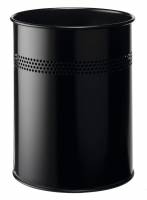 Papirkurv metal rundt 15 liter dekorationshuller sort