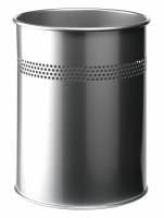 Papirkurv metal rundt 15 liter dekorationshuller s&oslash;lv