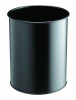 Durable papirkurv metal 15 liter rund lys sort