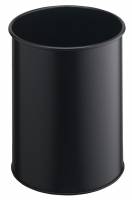 Durable papirkurv metal 15 liter rund lys sort